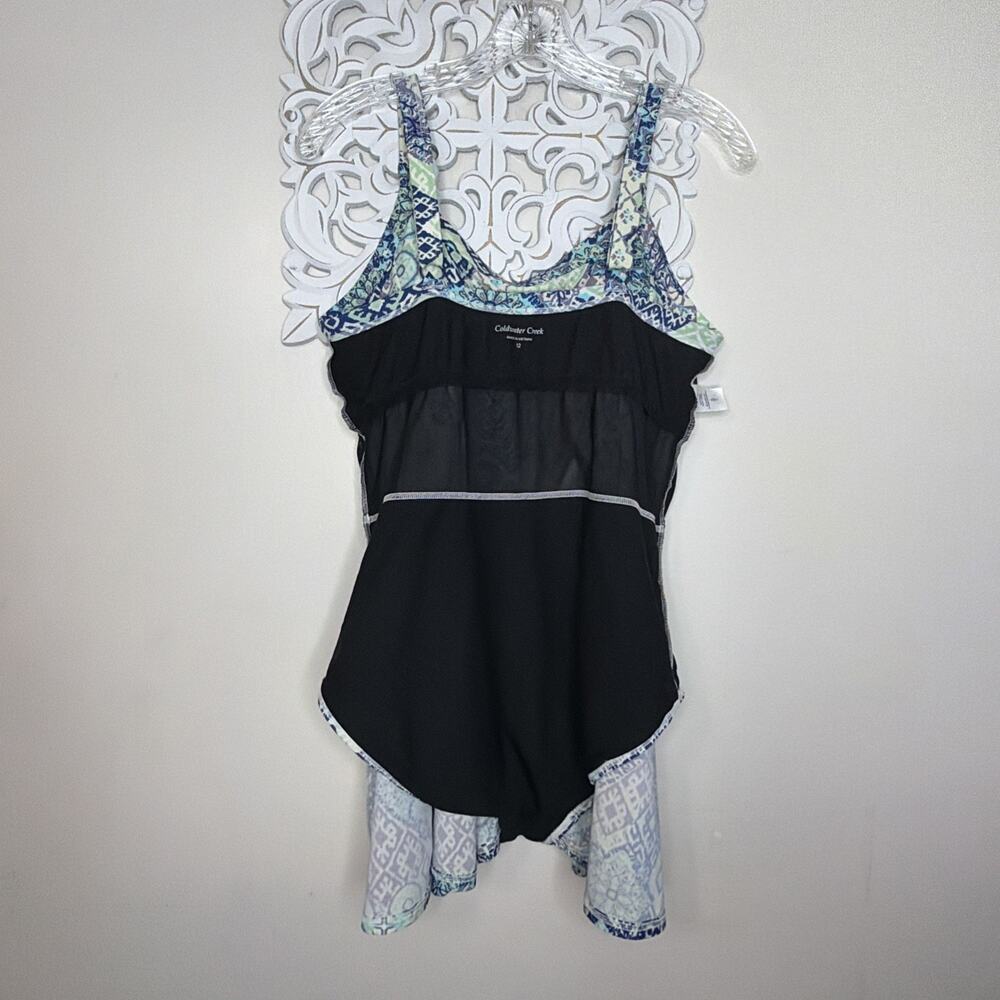 COLDWATER CREEK Women's size 12 Swimsuit 1-Piece Bathing Suit Swim Dress BLUE - Picture 10 of 14
